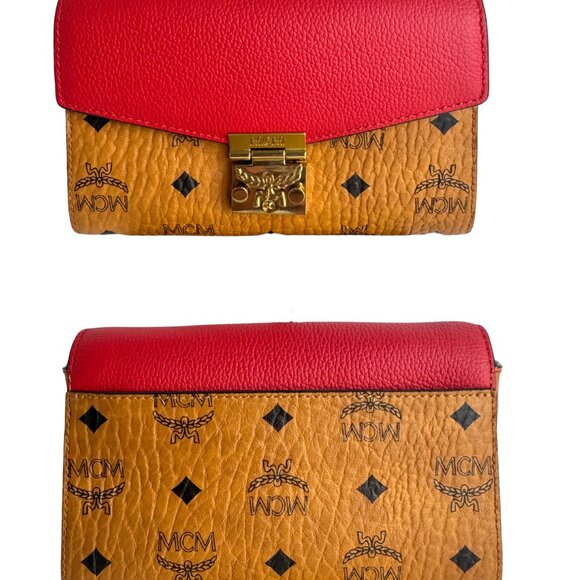 MCM Visetos Millie Leather Chain Crossbody Bag - Picture 4 of 12